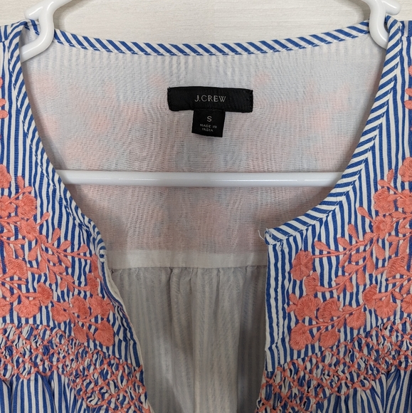 J. Crew Embroidered popover cotton dress with ruffle hem Size S - Picture 9 of 11